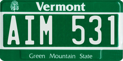 VT license plate AIM531