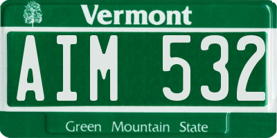 VT license plate AIM532