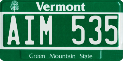 VT license plate AIM535