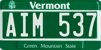 VT license plate AIM537