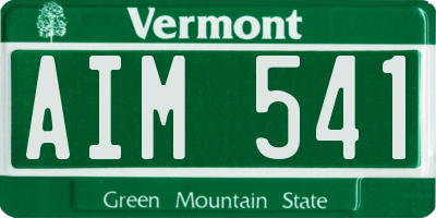VT license plate AIM541