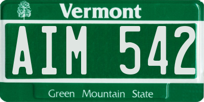 VT license plate AIM542