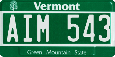 VT license plate AIM543