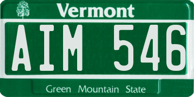 VT license plate AIM546