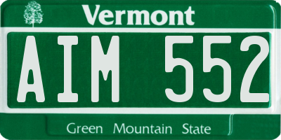VT license plate AIM552