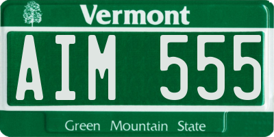 VT license plate AIM555