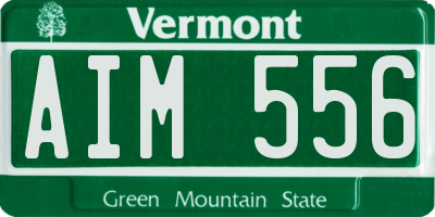 VT license plate AIM556