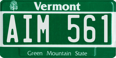 VT license plate AIM561