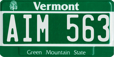 VT license plate AIM563
