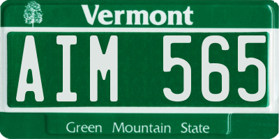 VT license plate AIM565