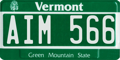 VT license plate AIM566