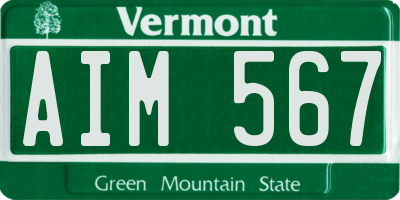 VT license plate AIM567