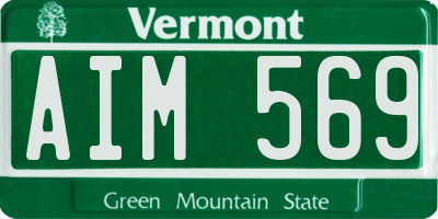 VT license plate AIM569