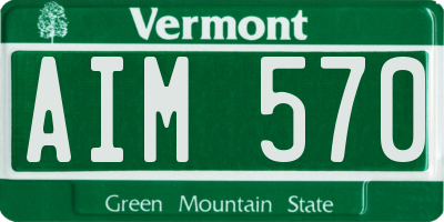 VT license plate AIM570