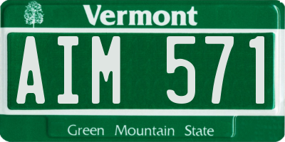 VT license plate AIM571