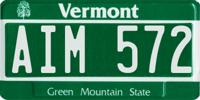 VT license plate AIM572
