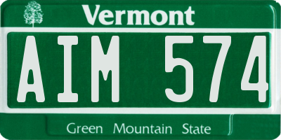 VT license plate AIM574