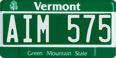 VT license plate AIM575