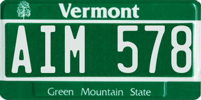 VT license plate AIM578