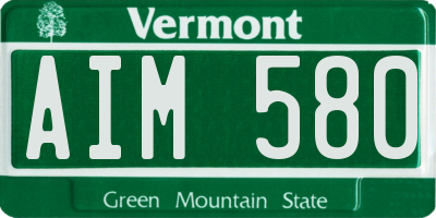 VT license plate AIM580