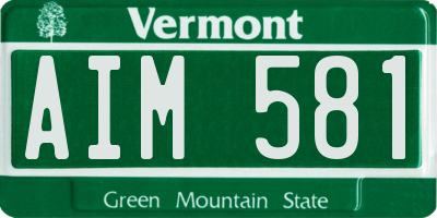 VT license plate AIM581