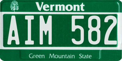 VT license plate AIM582