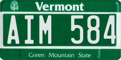 VT license plate AIM584