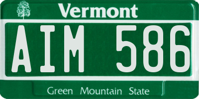 VT license plate AIM586