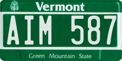 VT license plate AIM587