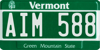 VT license plate AIM588