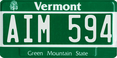 VT license plate AIM594