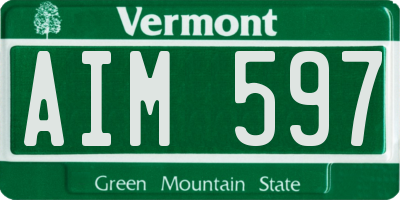 VT license plate AIM597