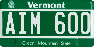 VT license plate AIM600
