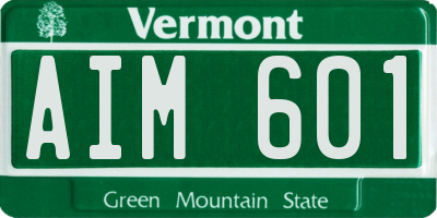 VT license plate AIM601