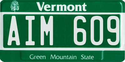VT license plate AIM609