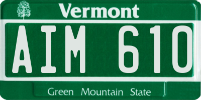 VT license plate AIM610