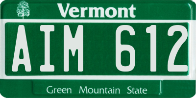 VT license plate AIM612