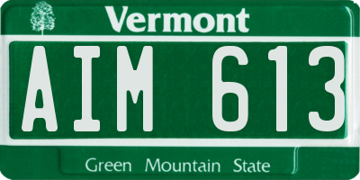 VT license plate AIM613