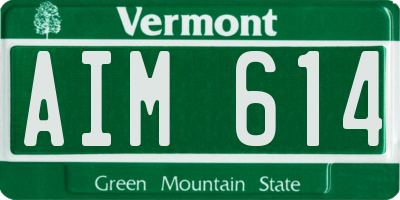 VT license plate AIM614