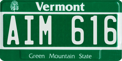 VT license plate AIM616