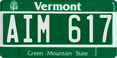 VT license plate AIM617