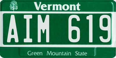 VT license plate AIM619