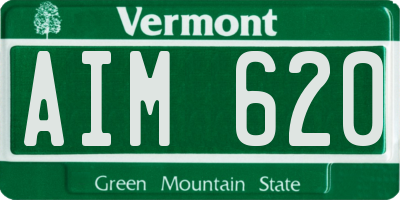 VT license plate AIM620