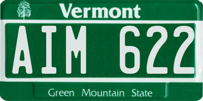 VT license plate AIM622