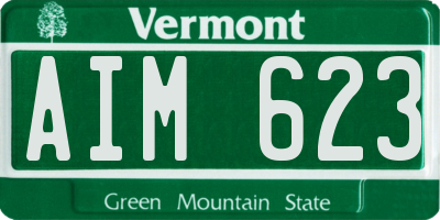 VT license plate AIM623