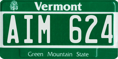 VT license plate AIM624