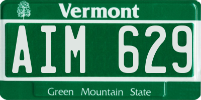 VT license plate AIM629