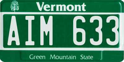 VT license plate AIM633