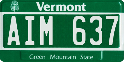 VT license plate AIM637