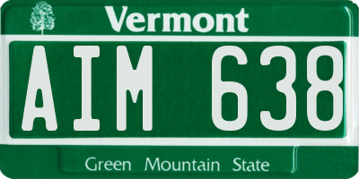 VT license plate AIM638